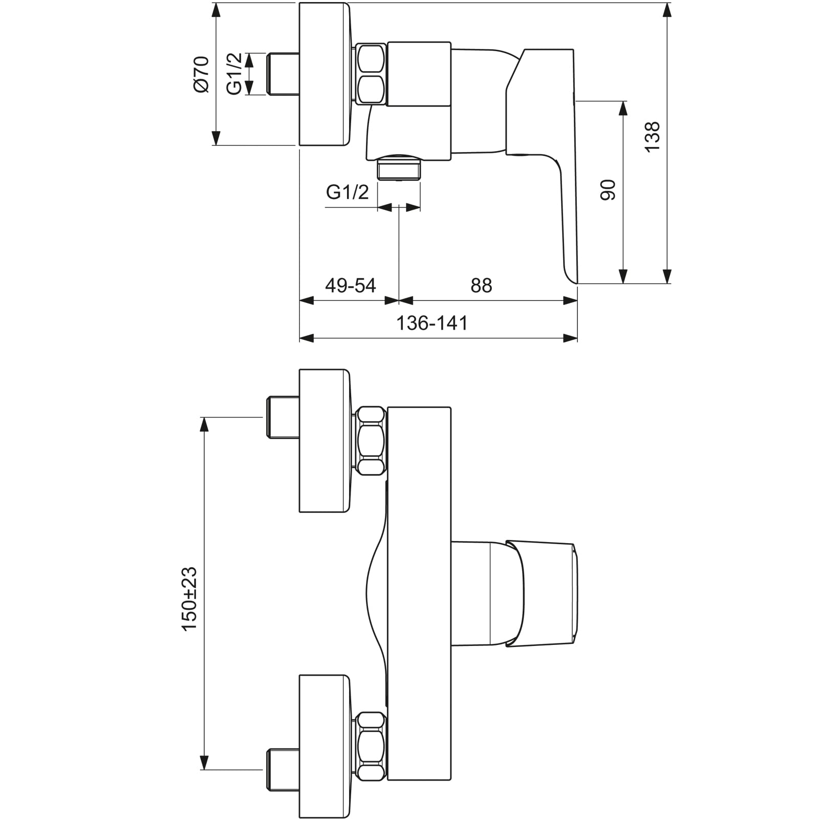 ideal-standard-ceraplan-iii-b0716aa-brausearmatur-chrom-aufputz image 7