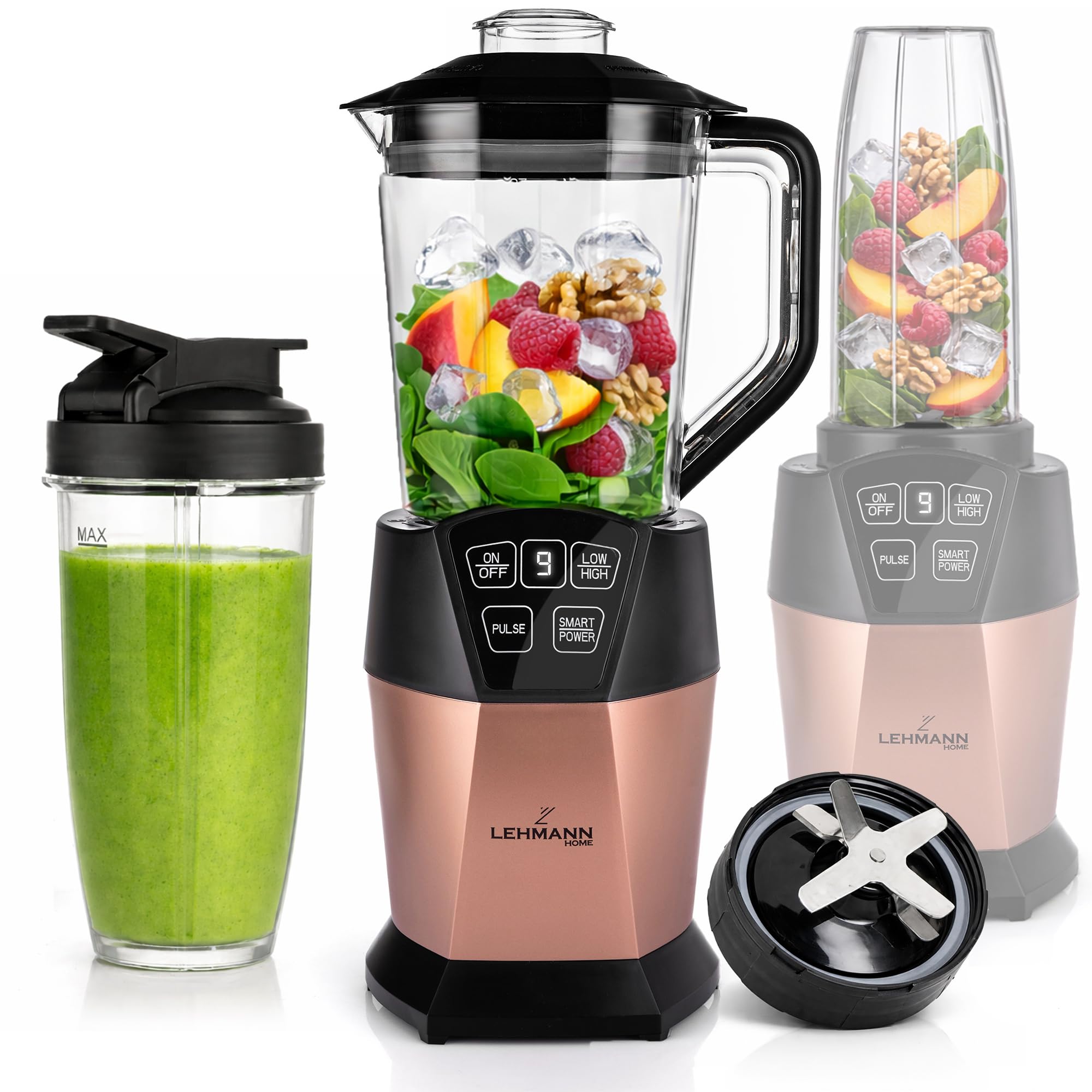 lehmann-blendery-standmixer-1000w-1-5l-800ml-to-go-smoothie-maker image 1