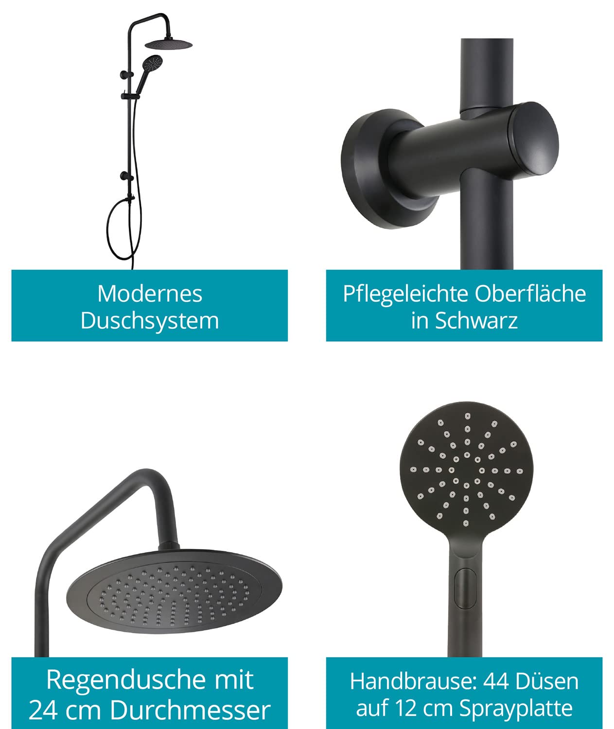 calmwaters-regendusche-set-schwarz-kopf-handbrause-aufputz image 2