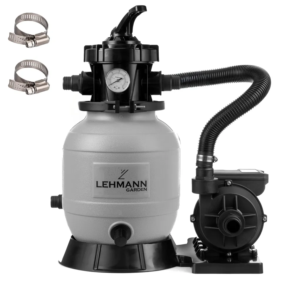 lehmann-sandfilteranlage-8000-l-h-pool-filteranlage-grau-250-w image 1