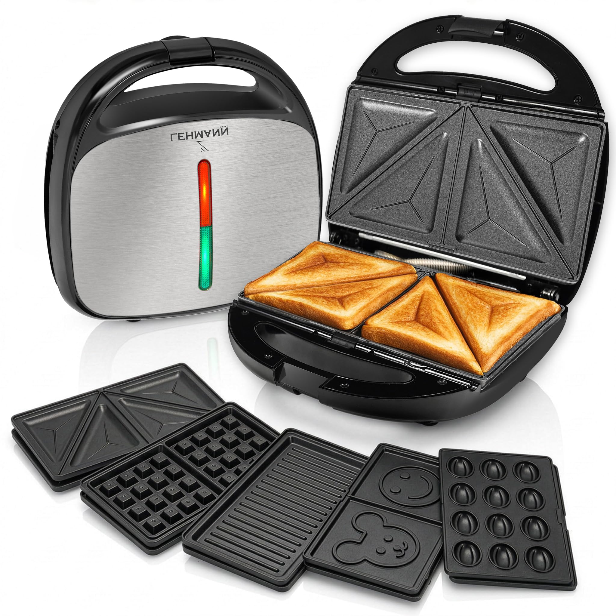 lehmann-sandwichmaker-5in1-800w-waffeleisen-grill image 1