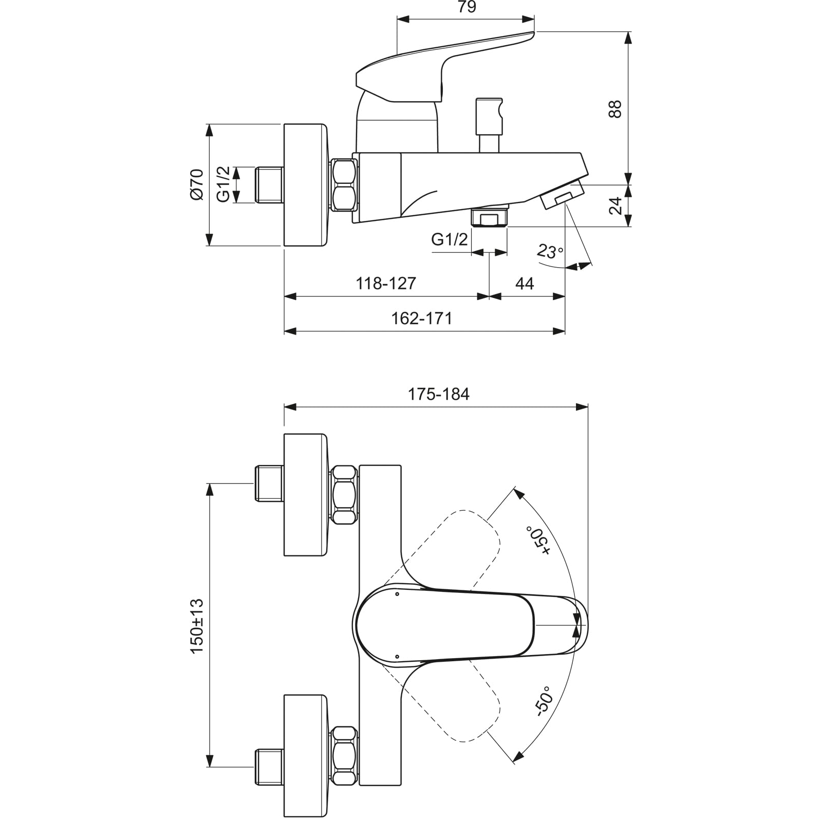 ideal-standard-ceraflex-wannenarmatur-aufputz-chrom-wanne image 7