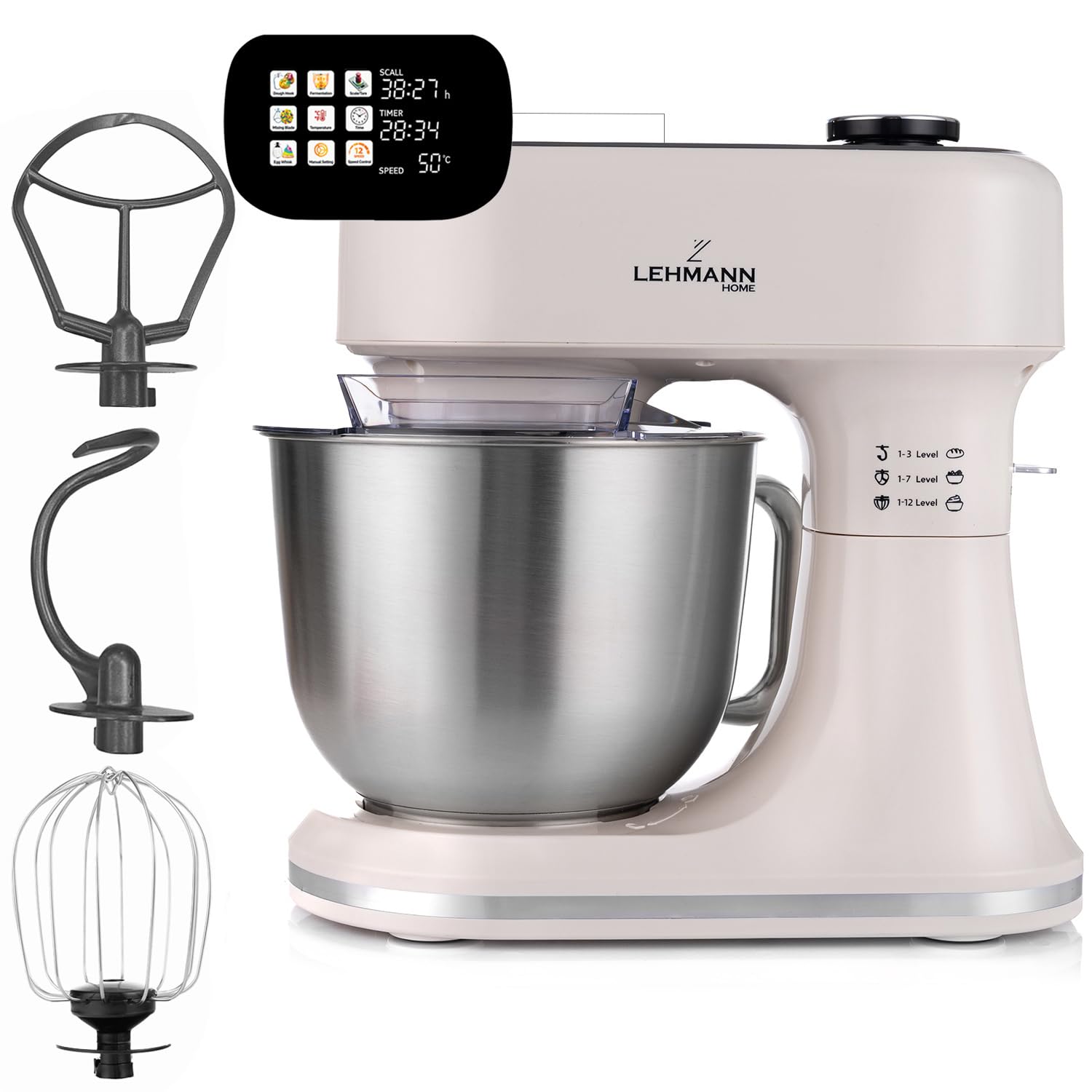 lehmann-k-chenmaschine-5-l-beige-beheizbar-mit-waage image 1