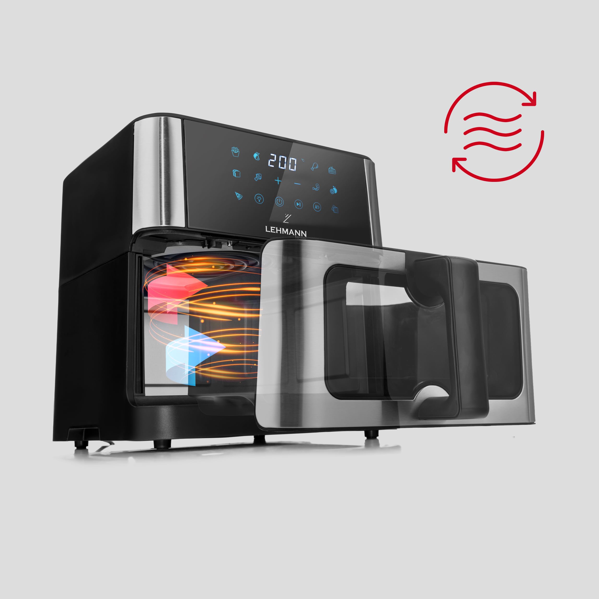 lehmann-hei-luftfritteuse-10l-air-fryer-xxl-wifi-sichtfenster image 6