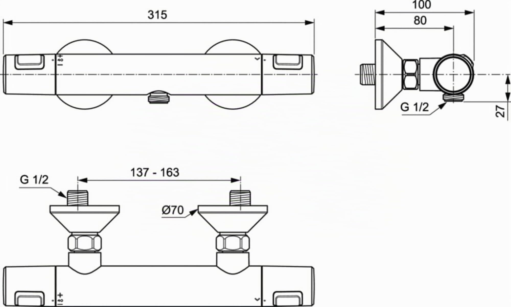 ideal-standard-ceratherm-t25-duscharmatur-thermostat-chrom image 4