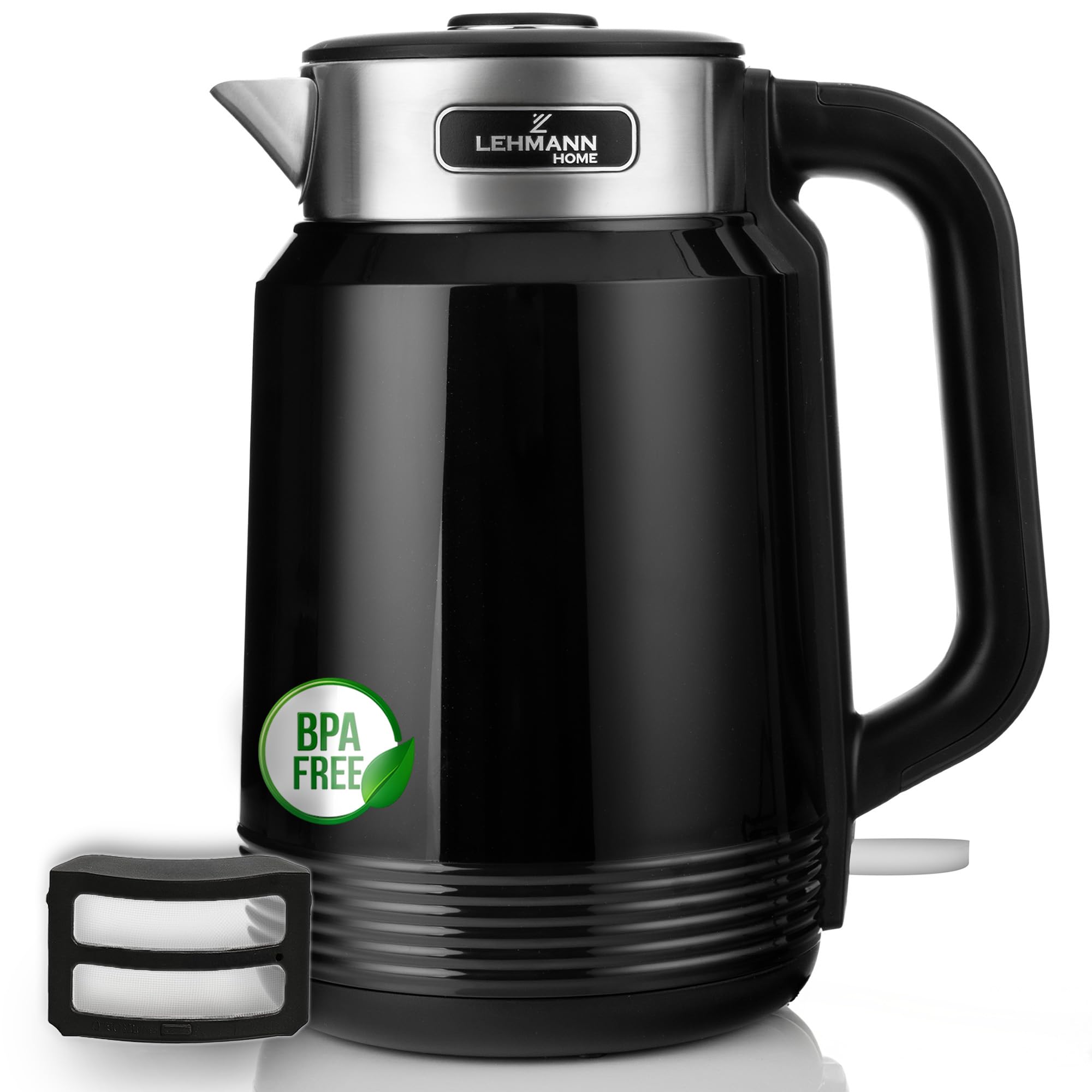 lehmann-wasserkocher-schwarz-edelstahl-2l-2200w-doppelwand image 1