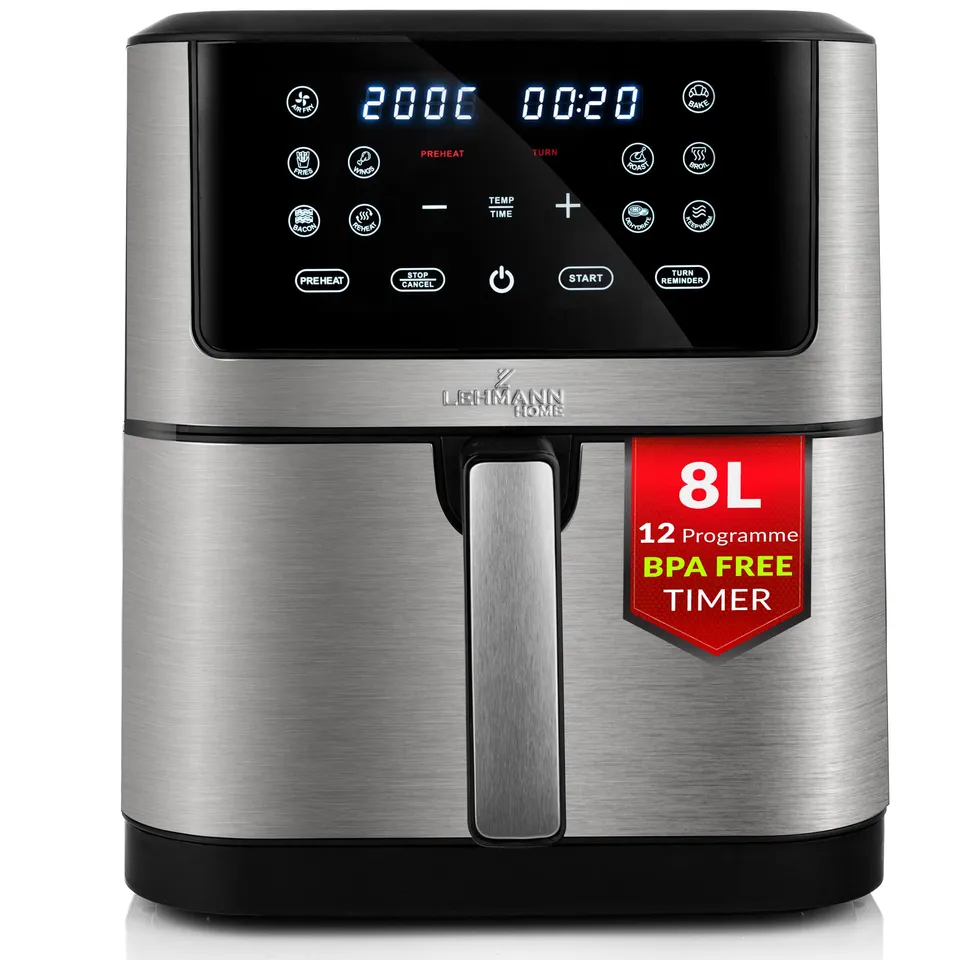 lehmann-hei-luftfritteuse-xxl-8l-1800w-12-programme-air-fryer image 1