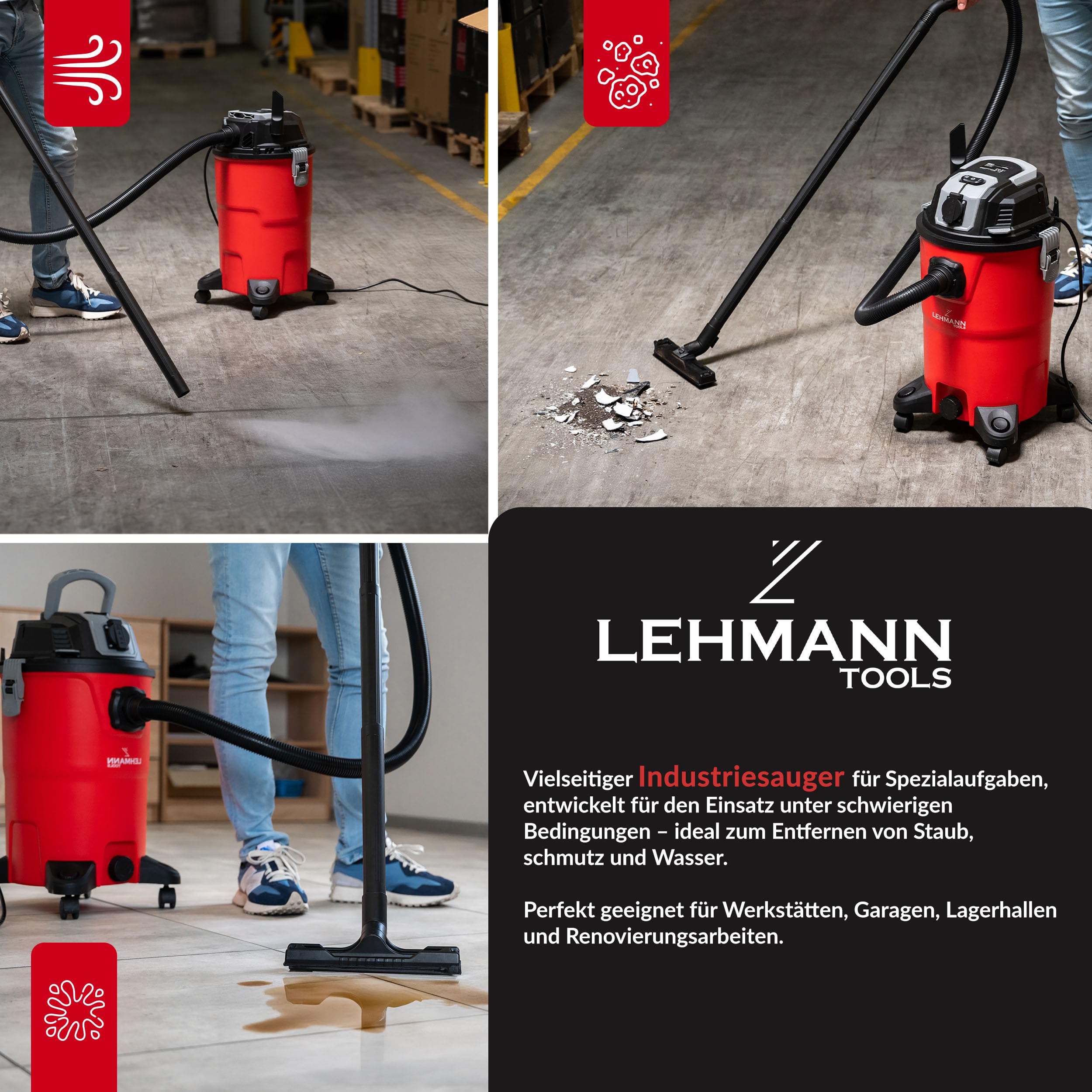 lehmann-industriestaubsauger-30l-2000w-rot-steckdose-hepa image 5