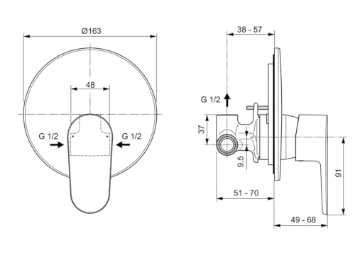 ideal-standard-melange-brausearmatur-unterputz-chrom image 6