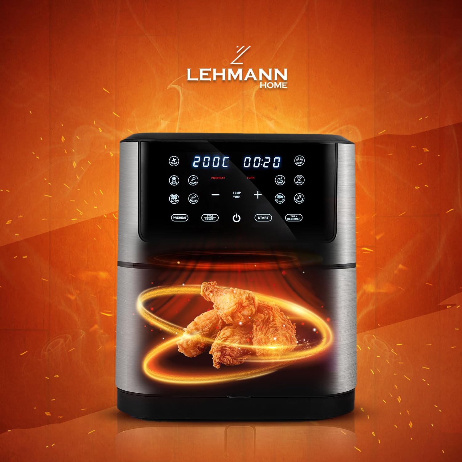 lehmann-hei-luftfritteuse-xxl-8l-1800w-12-programme-air-fryer image 5