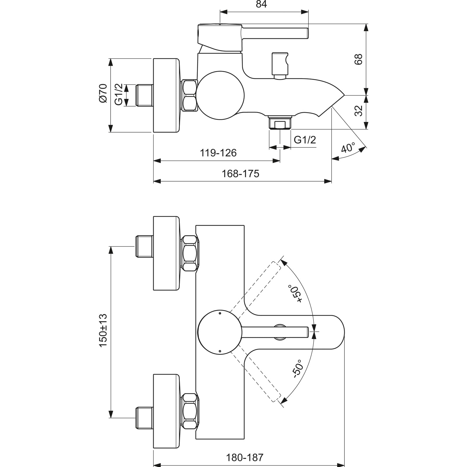 ideal-standard-melange-bc199aa-wannenarmatur-aufputz-chrom-168mm image 7
