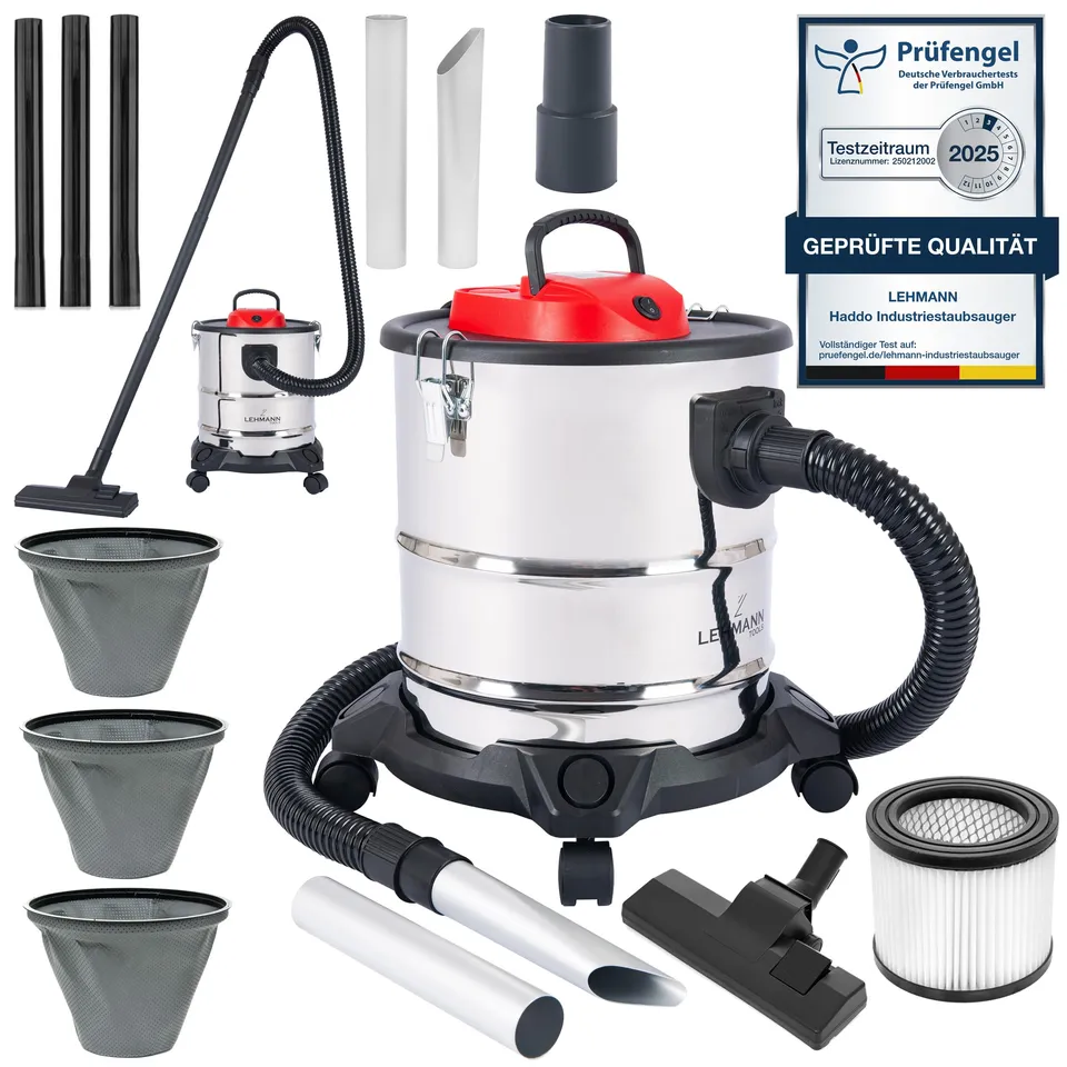 lehmann-haddo-industriestaubsauger-2000w-silber-20-liter image 1