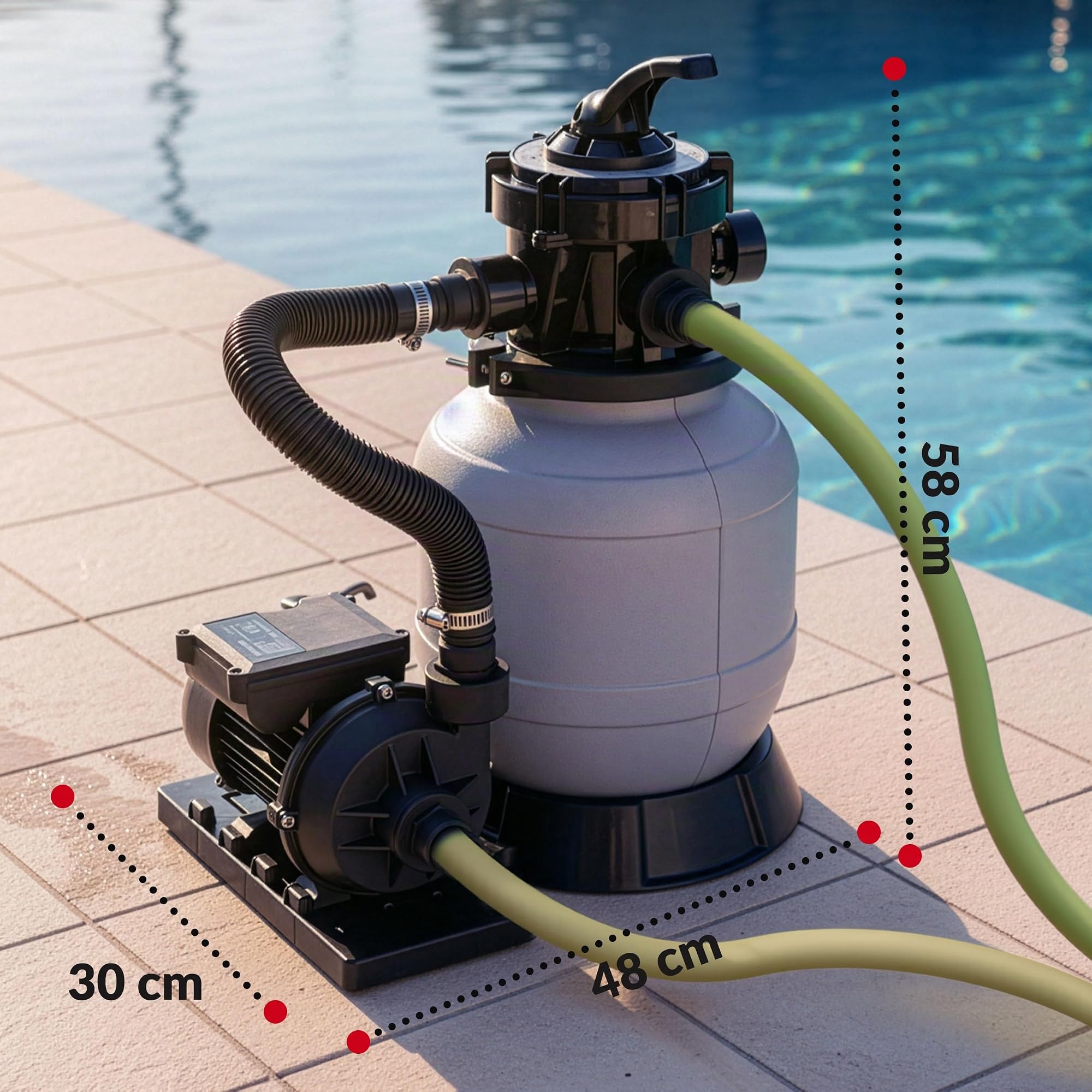 lehmann-sandfilteranlage-8000-l-h-pool-filteranlage-grau-250-w image 3