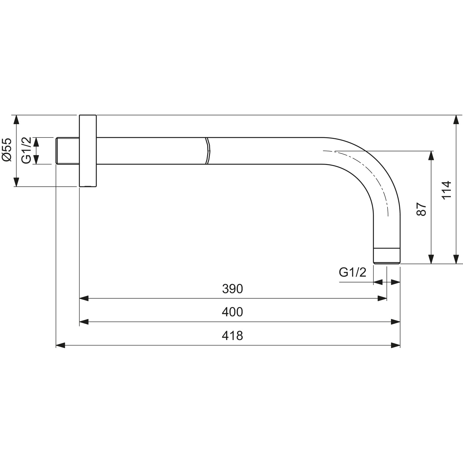 ideal-standard-idealrain-wandanschluss-b9445aa-40-cm-chrom image 7