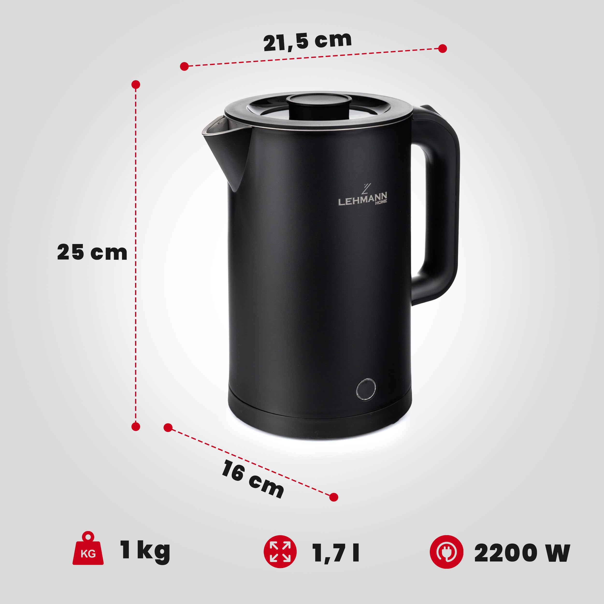 lehmann-wasserkocher-edelstahl-1-7l-2200w-schwarz image 2
