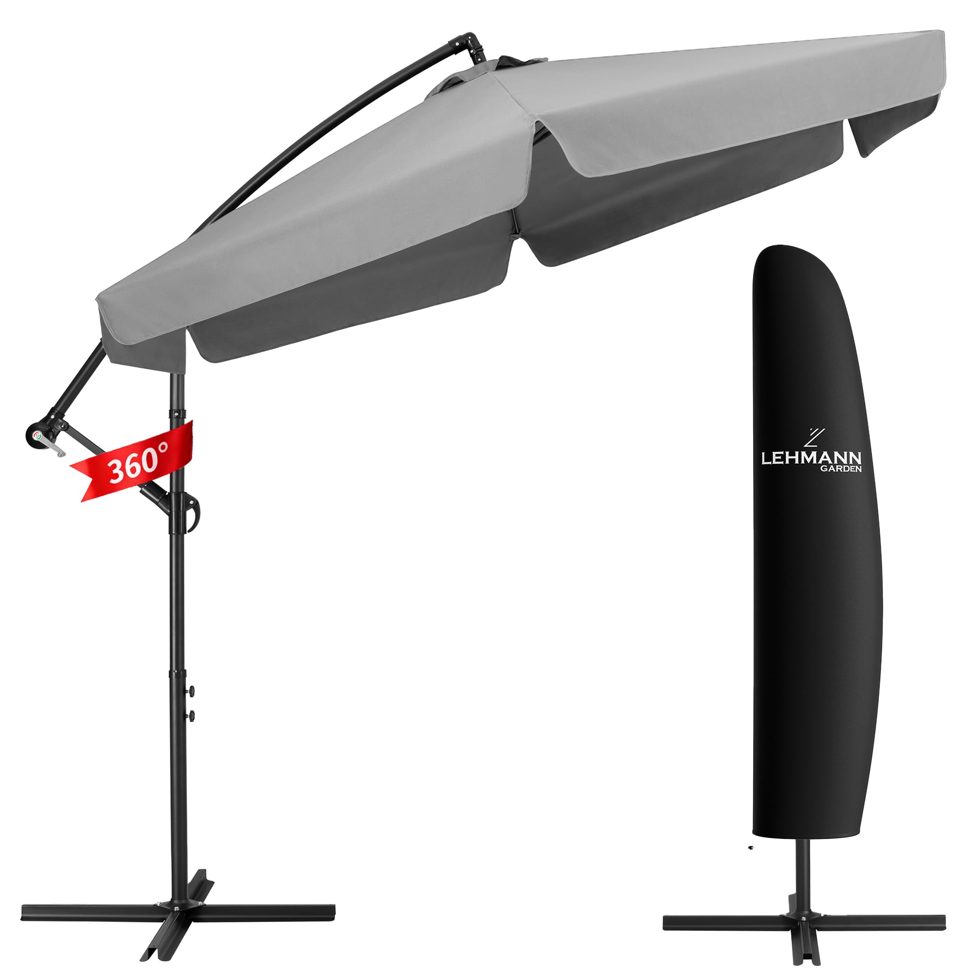 lehmann-lgagu-2430-ampelschirm-300-cm-mit-st-nder-kurbel-uv-schutz image 1