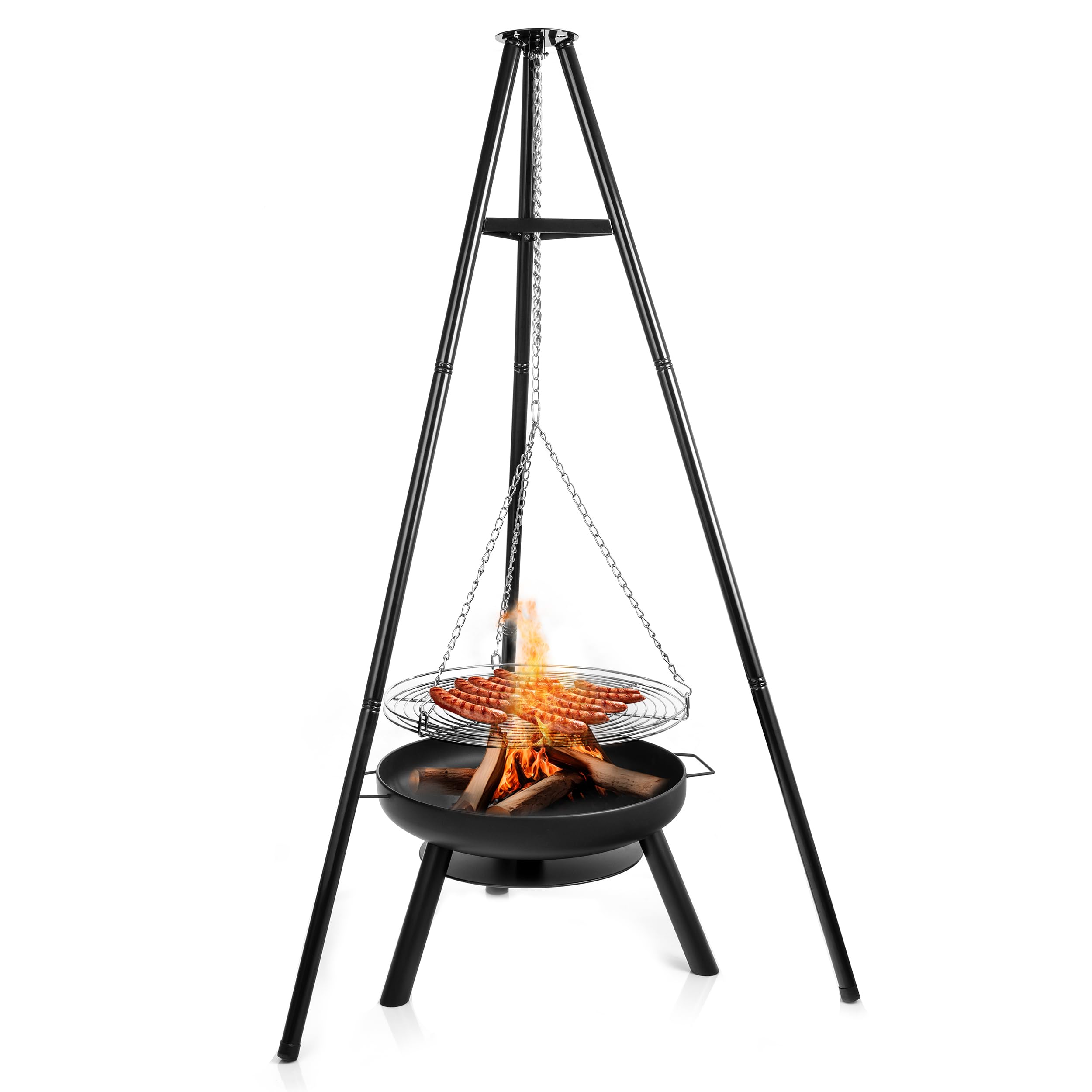lehmann-schwenkgrill-feuerschale-60-cm-schwarz-mit-grillrost image 1