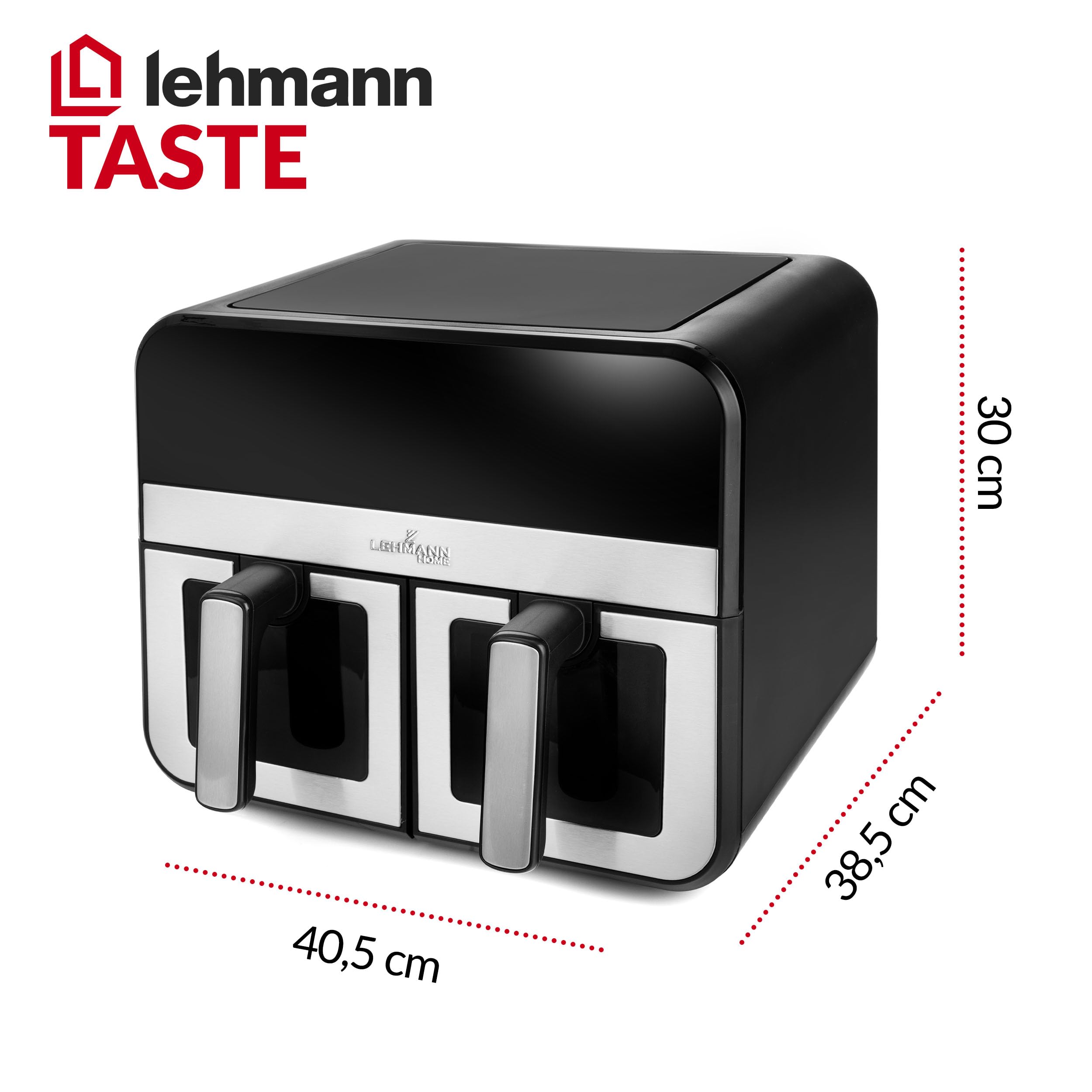 lehmann-9-l-doppelkammer-hei-luftfritteuse-wlan-2x4-5l-sichtfenster image 3