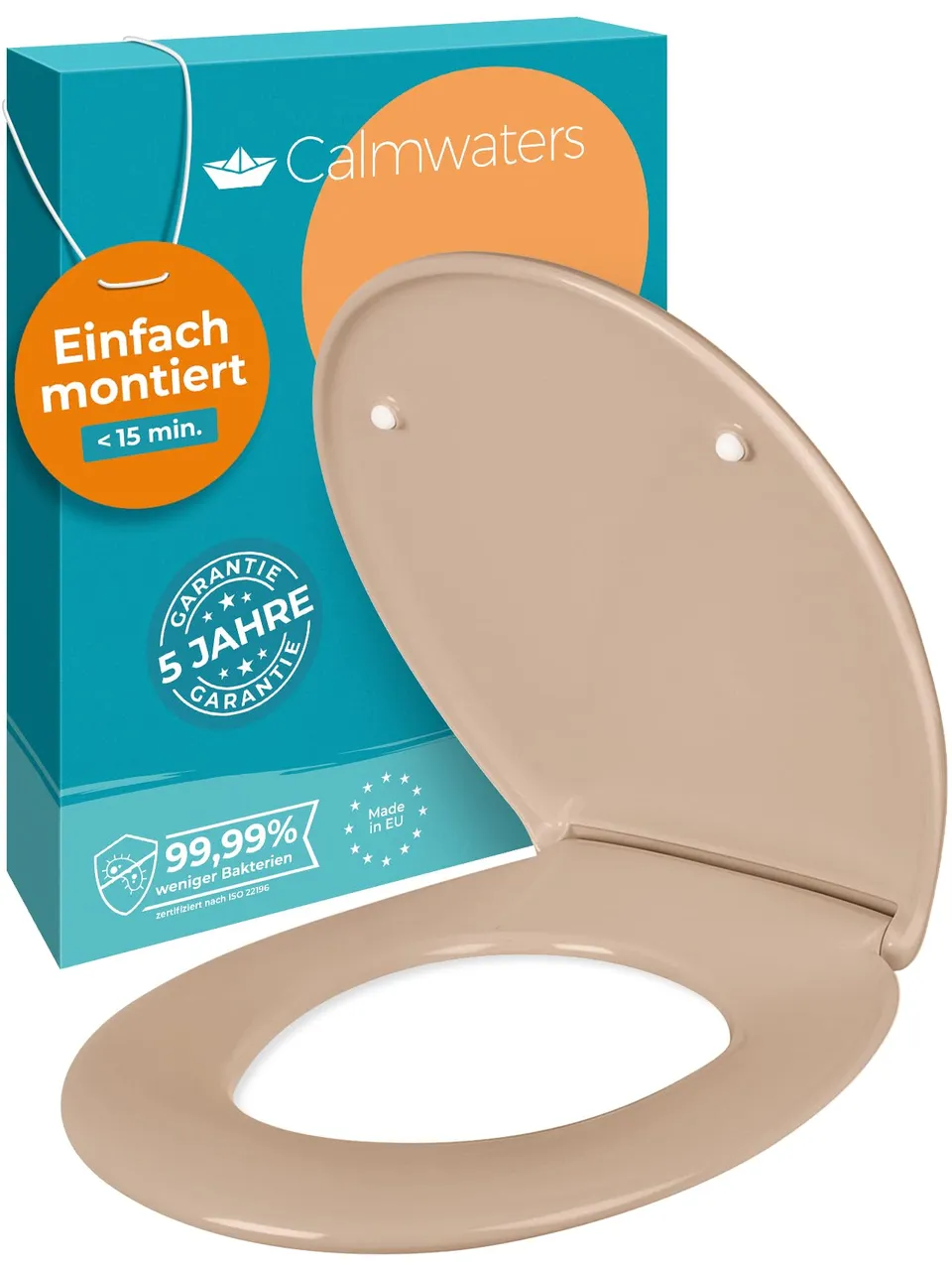 calmwaters-wc-sitz-oval-beige-bahamabeige-duroplast-absenkautomatik image 1