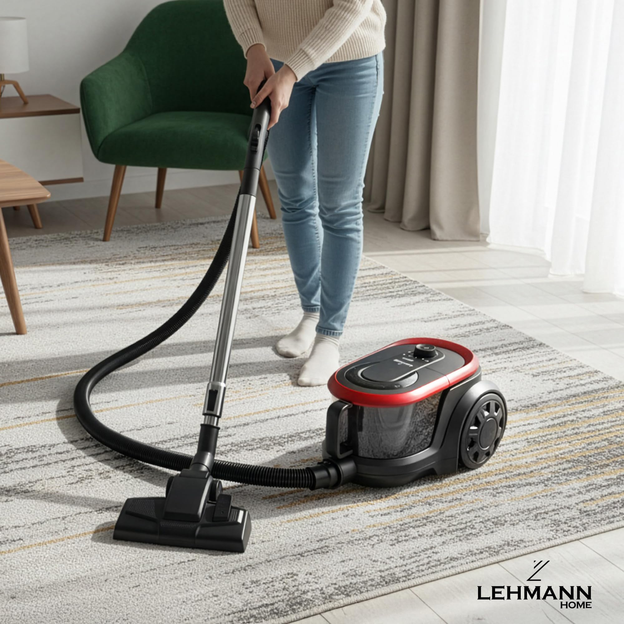 lehmann-zyklon-staubsauger-beutellos-900w-schwarz-rot-hepa image 2