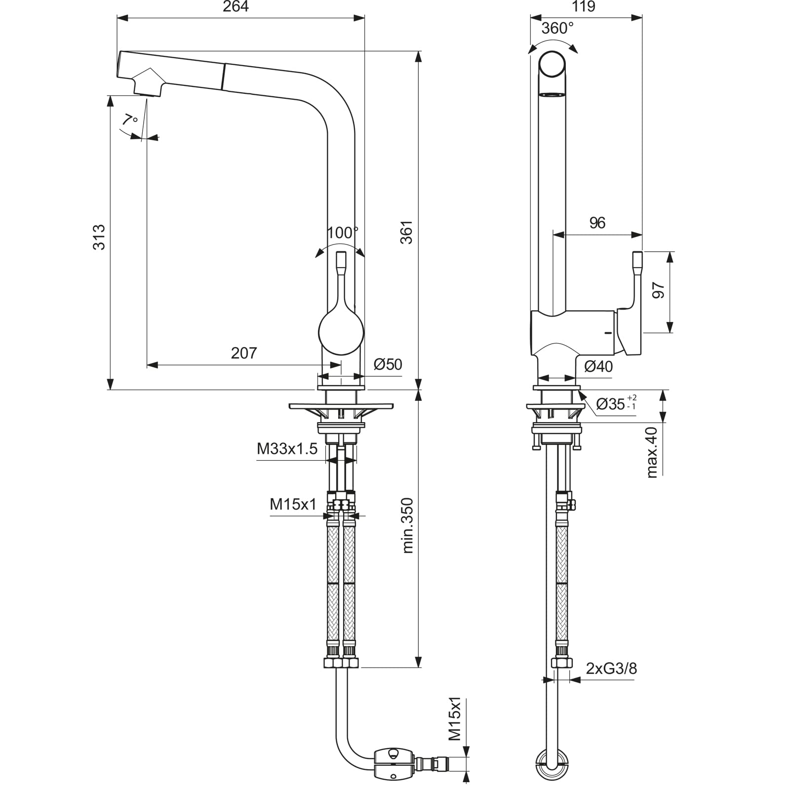 ideal-standard-ceralook-k-chenarmatur-ausziehbar-chrom-hoch image 4