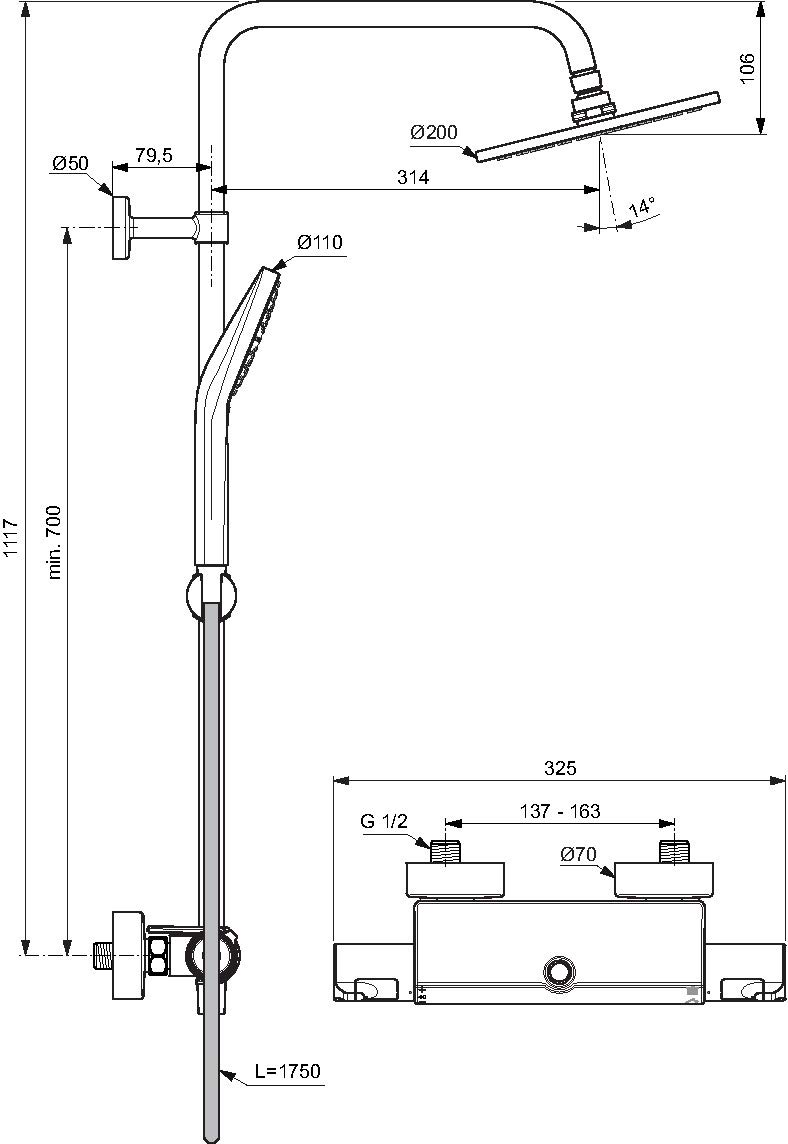 ideal-standard-ceratherm-t25-a7230aa-duschsystem-chrom-20cm image 8
