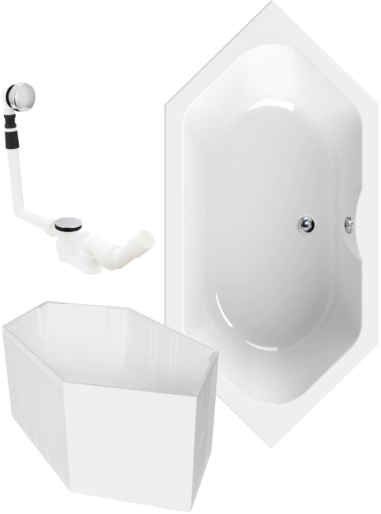 calmwaters-badewanne-190x90-6-eck-acrylwanne-komplett-set-wei image 1