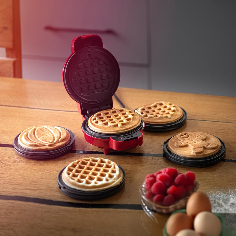 lehmann-gofrownice-mini-waffeleisen-rot-wechselplatten-4in1 image 2