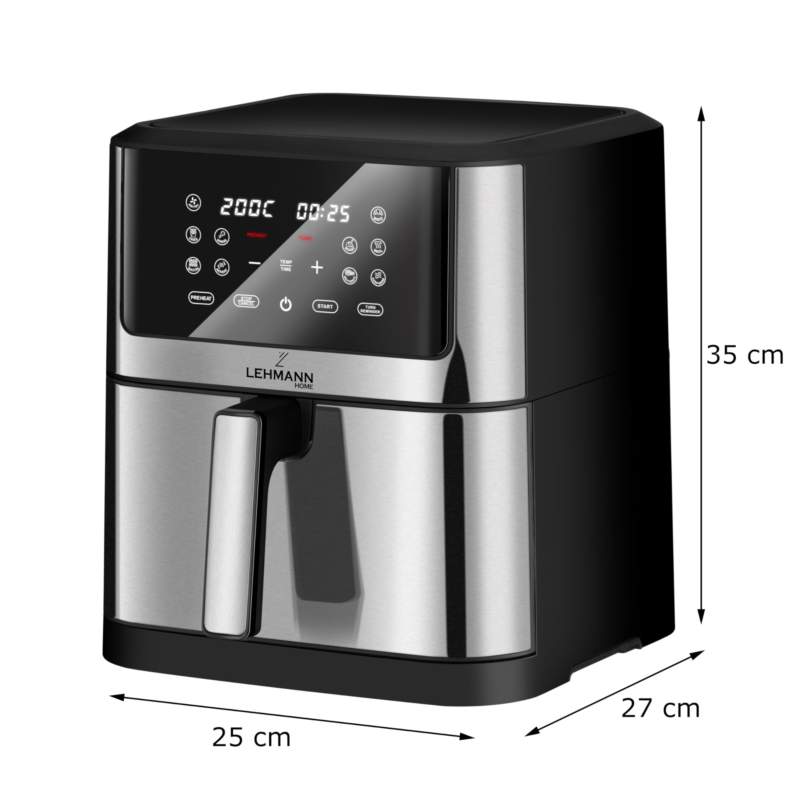 lehmann-hei-luftfritteuse-xxl-8l-1800w-12-programme-air-fryer image 8