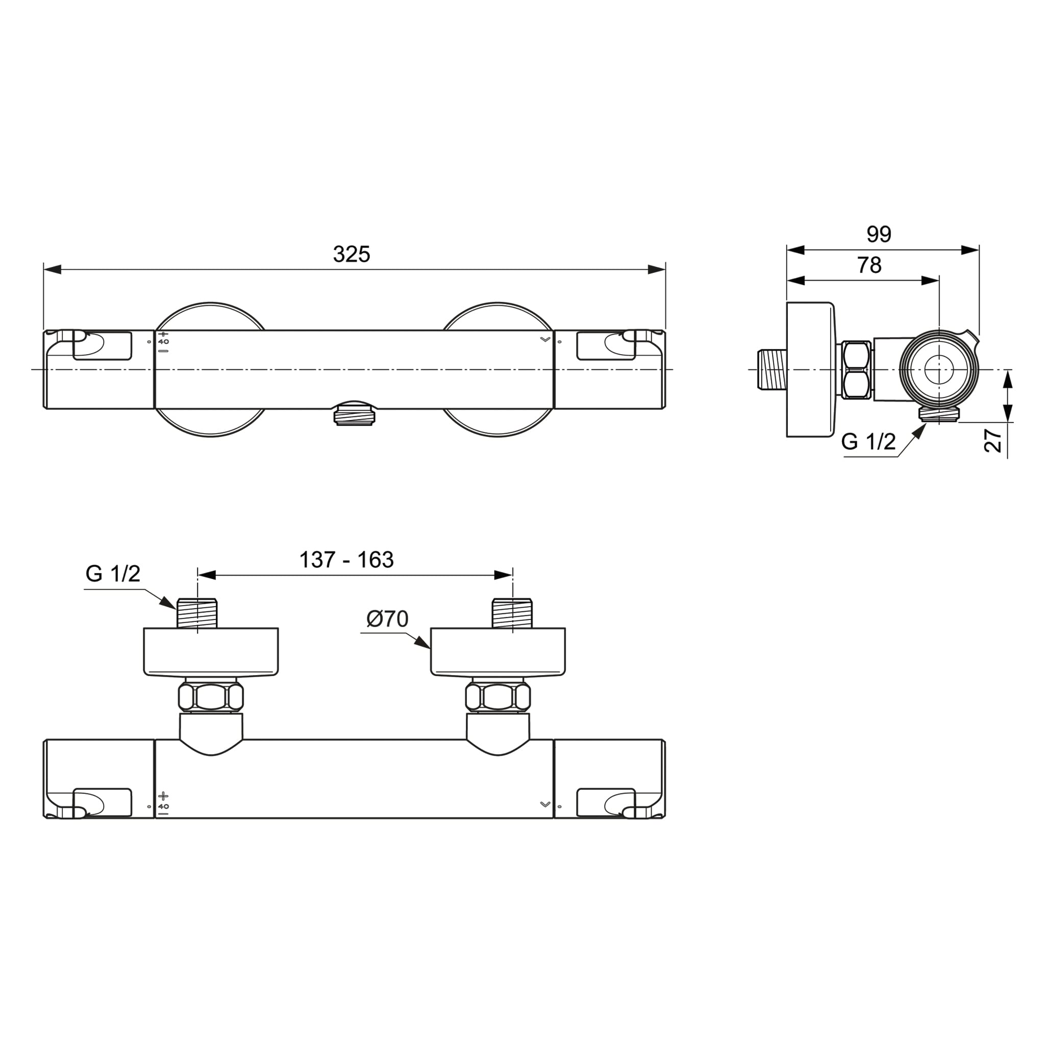 ideal-standard-ceratherm-t25-a7214aa-brausethermostat-aufputz-chrom image 7