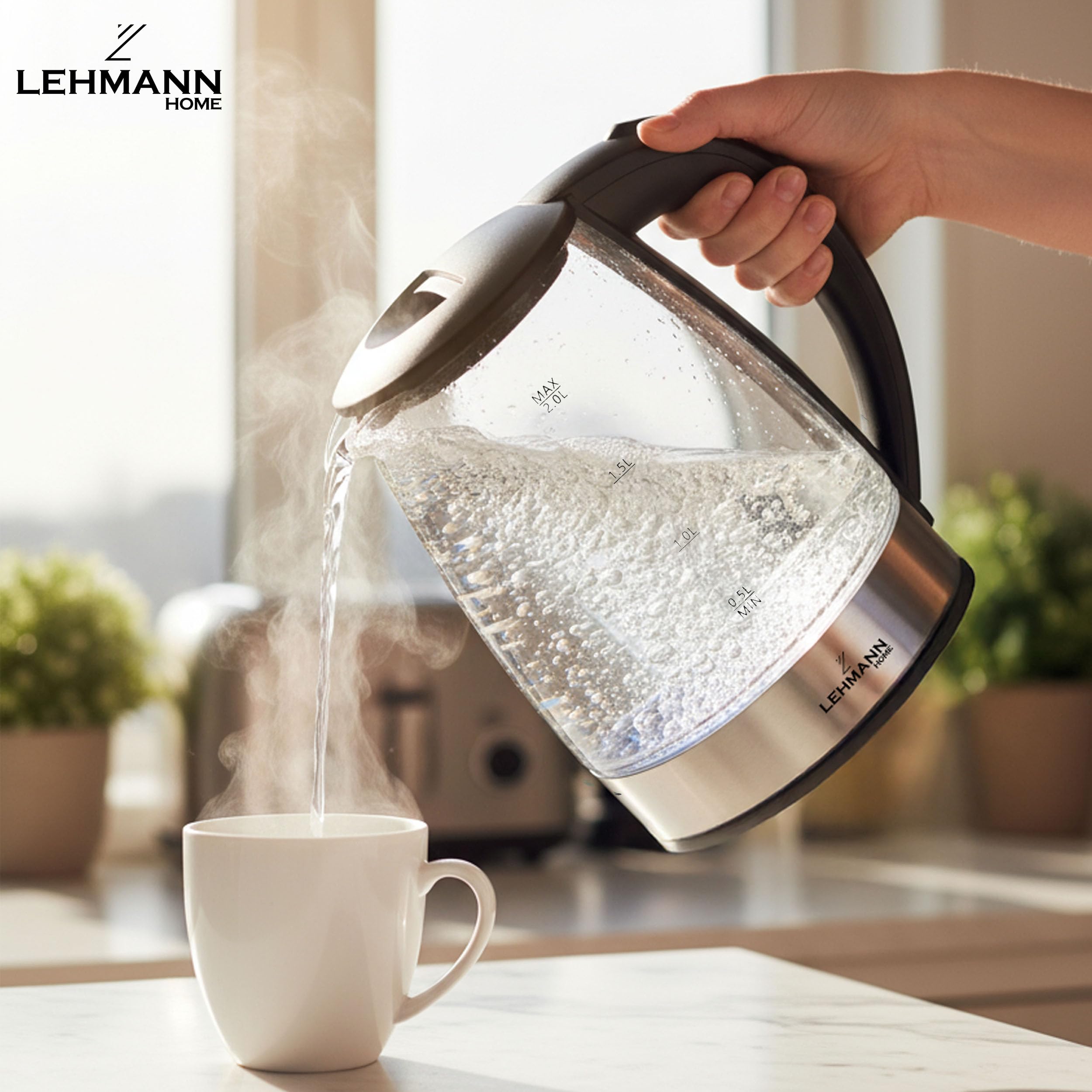 lehmann-wasserkocher-glas-2-l-2200-w-transparent-led image 2