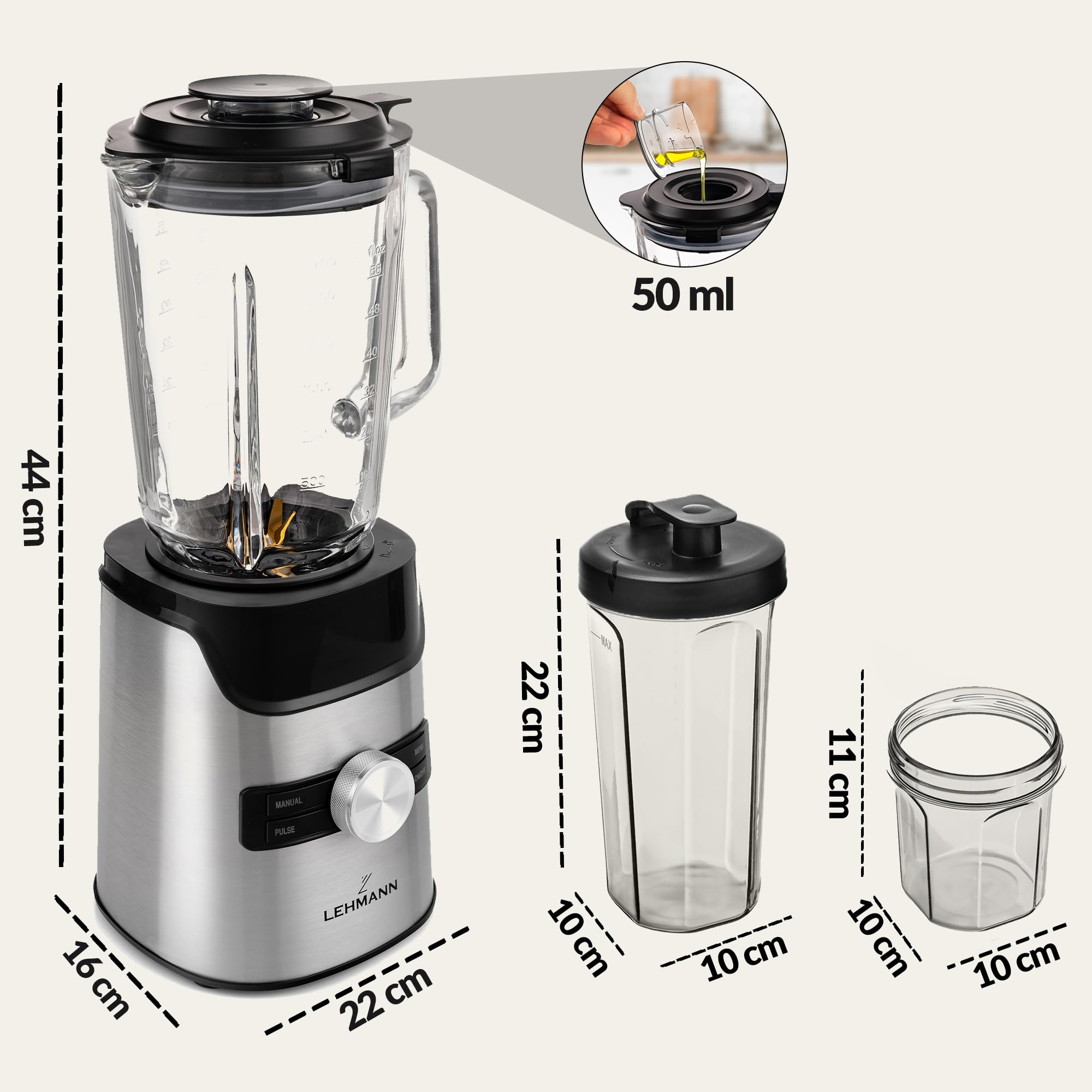 lehmann-standmixer-3-in-1-1-7l-glas-1400w-to-go image 3