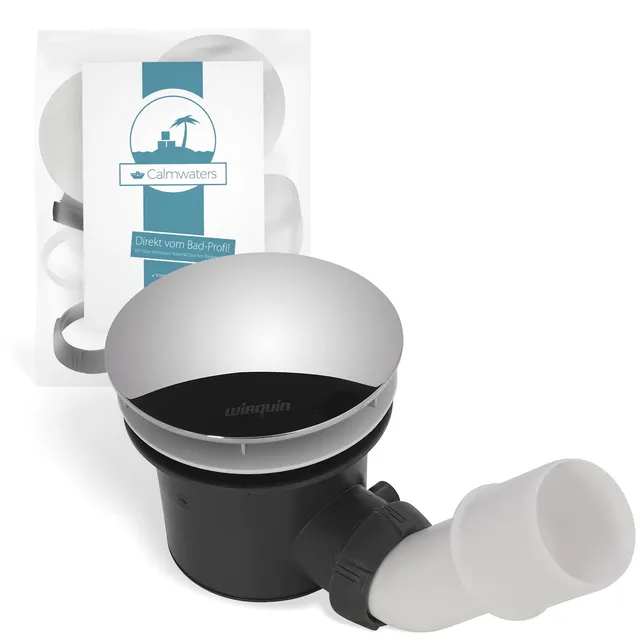 calmwaters-ablaufgarnitur-90mm-duschwanne-wei-chrom-siphon image 1