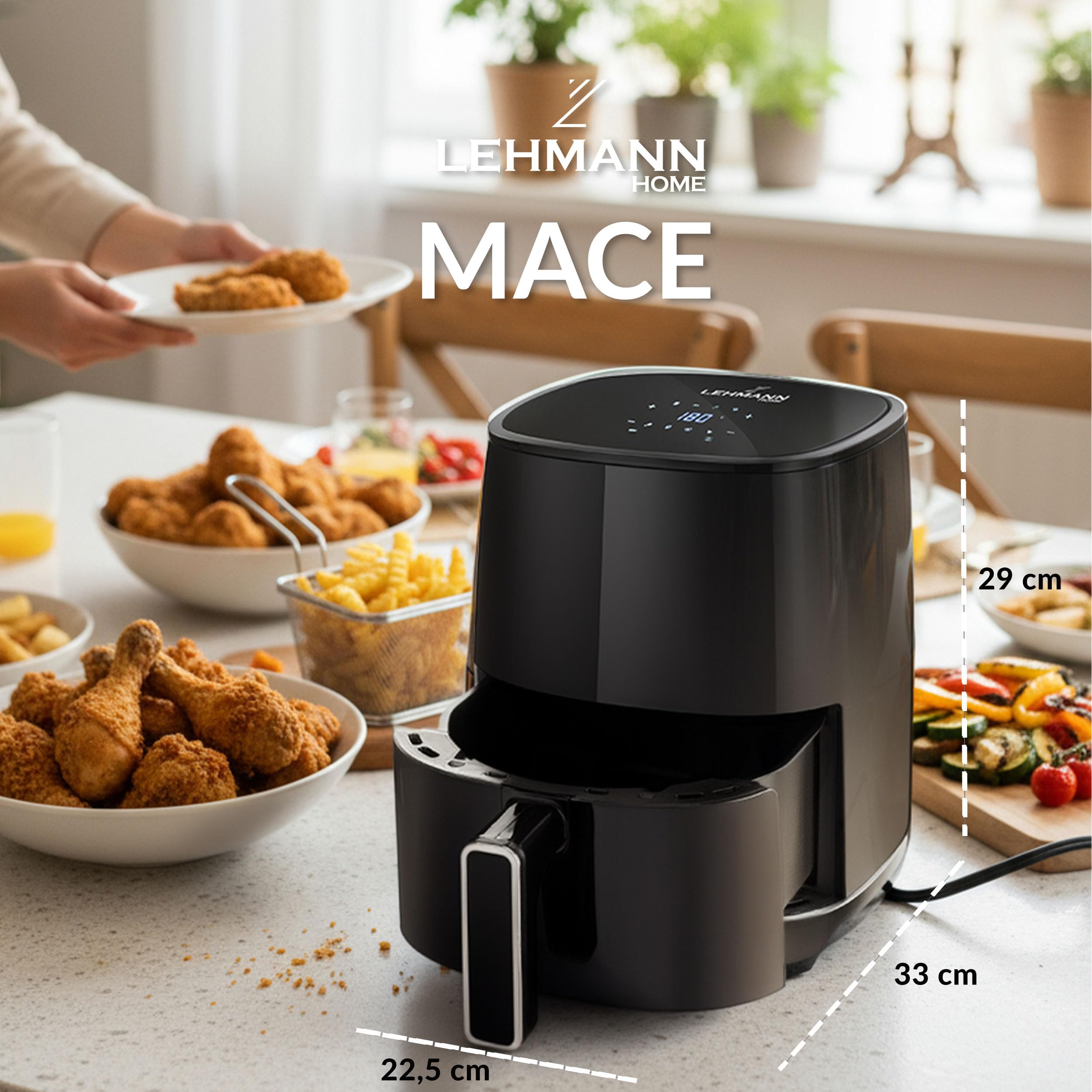 lehmann-hei-luftfritteuse-3-5l-1400w-8-programme-air-fryer image 3