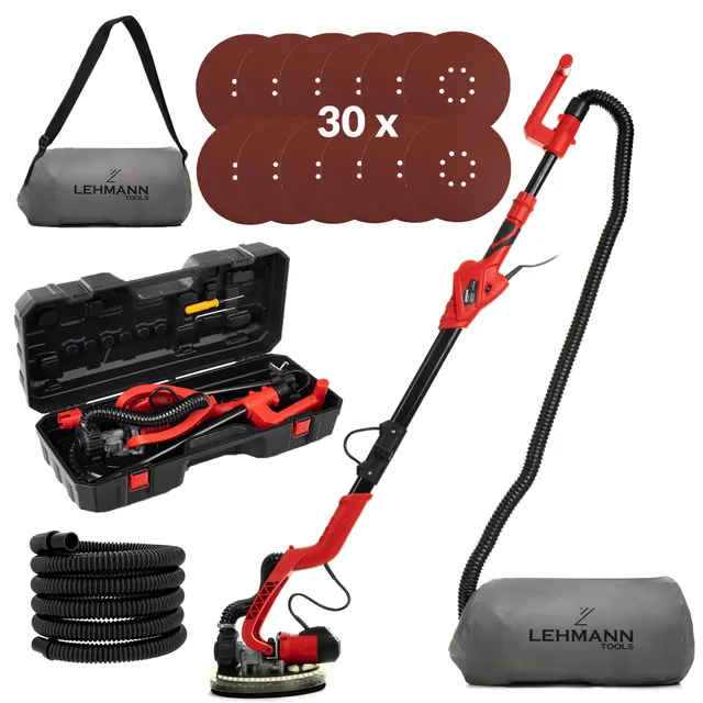 lehmann-trockenbauschleifer-1800w-225mm-schleifgiraffe-led-koffer image 1