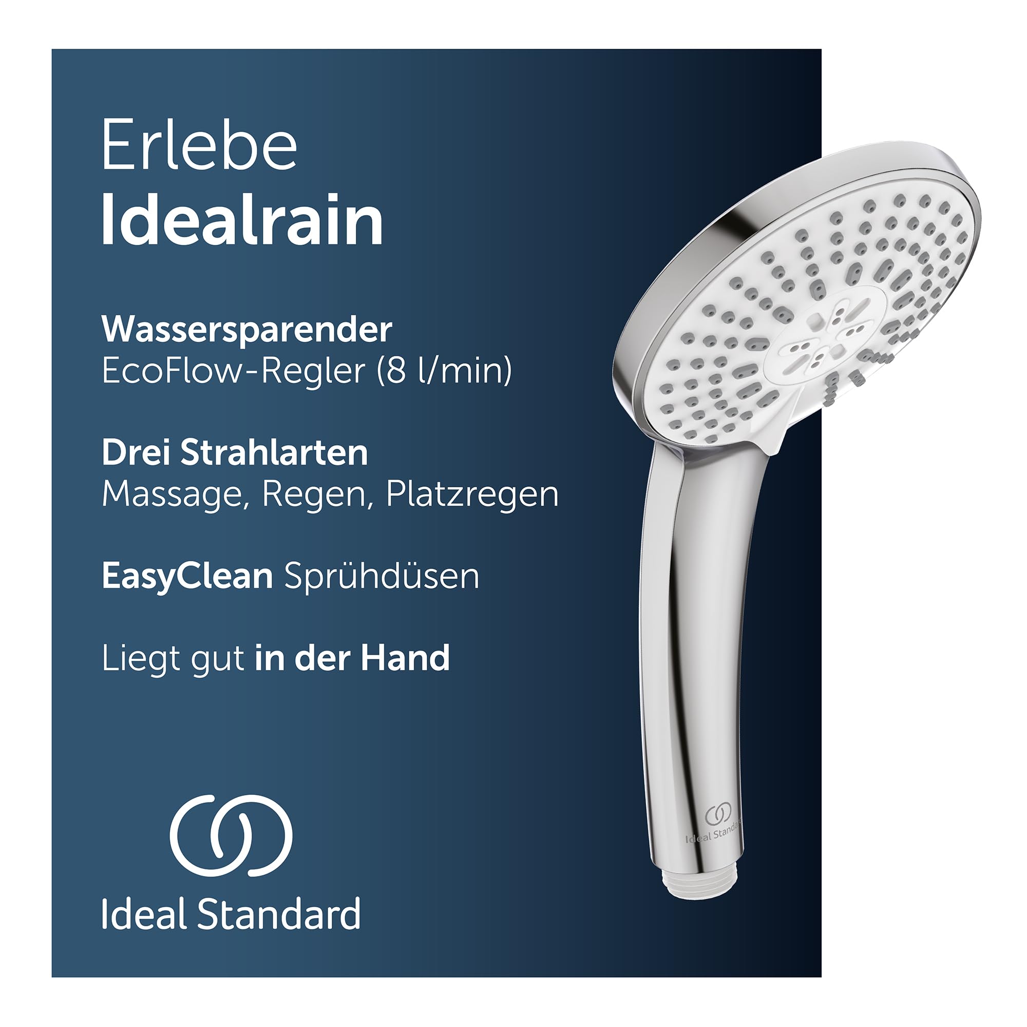 ideal-standard-idealrain-m3-handbrause-chrom-3-strahl-wassersparend image 2