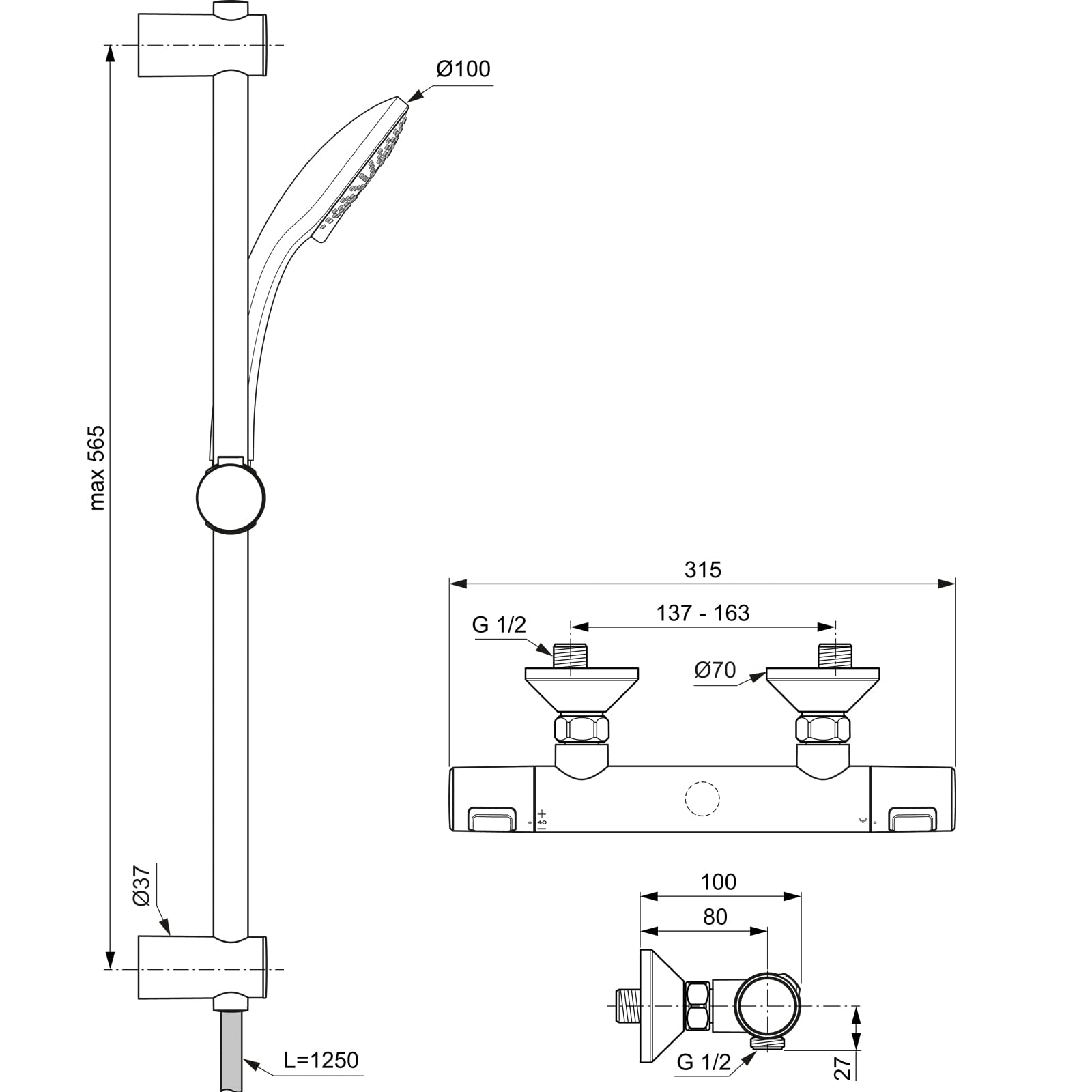 ideal-standard-ceratherm-t25-duschsystem-600mm-chrom-a7203aa image 8