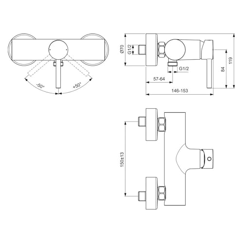 ideal-standard-melange-bc200aa-brausearmatur-aufputz-chrom image 4
