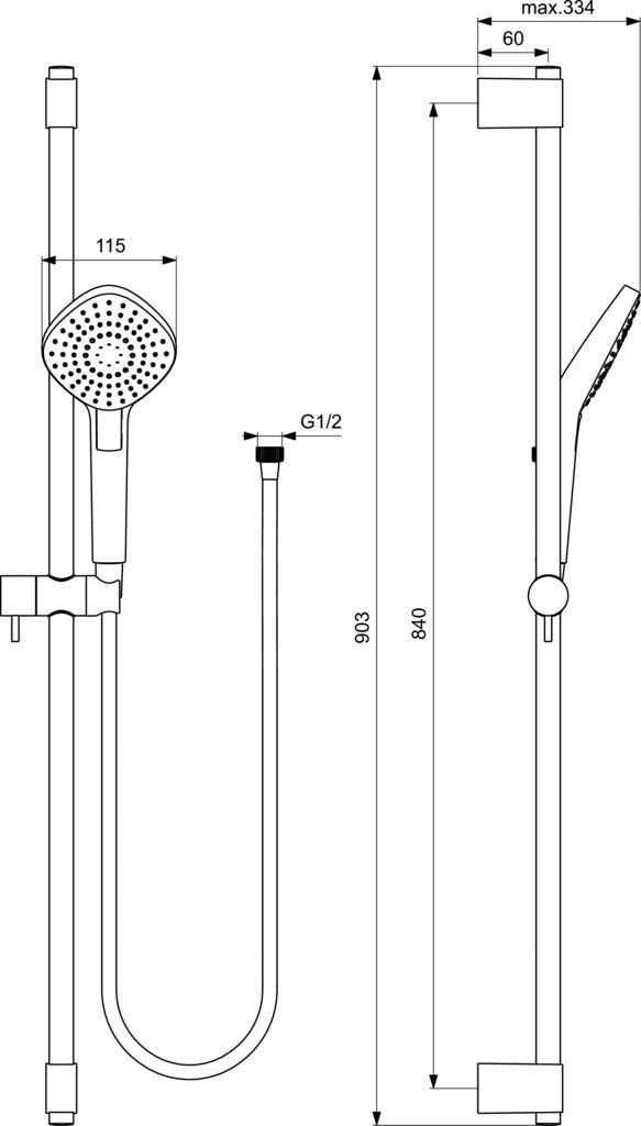 ideal-standard-idealrain-evo-brausekombination-900-mm-chrom image 7