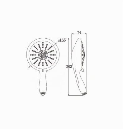 gr-nblatt-wellness-handbrause-165mm-5-strahlarten-regenbrause image 2