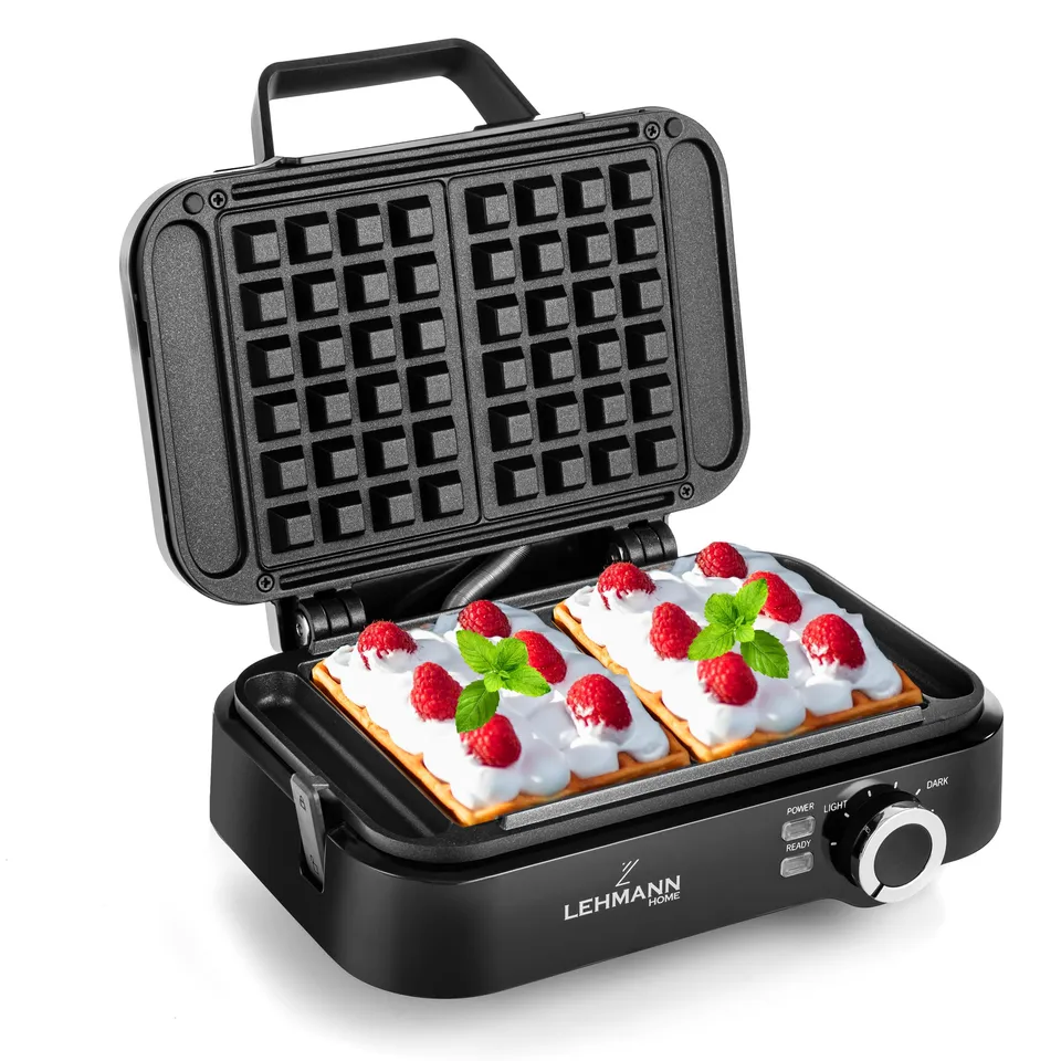 lehmann-waffeleisen-doppelt-belgische-waffeln-1200w-antihaft image 1