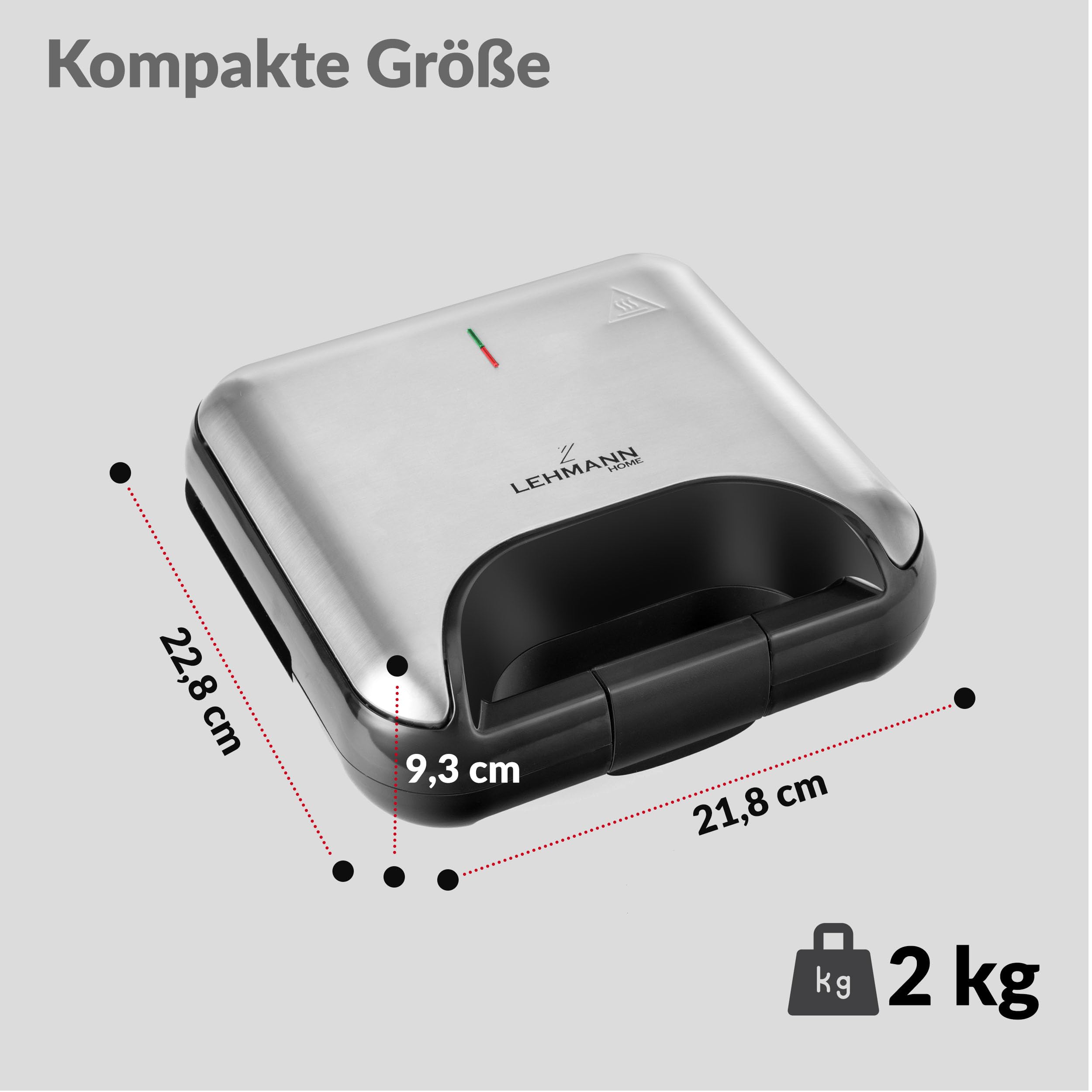 lehmann-sandwichmaker-3-in-1-waffeleisen-kontaktgrill-800w image 3