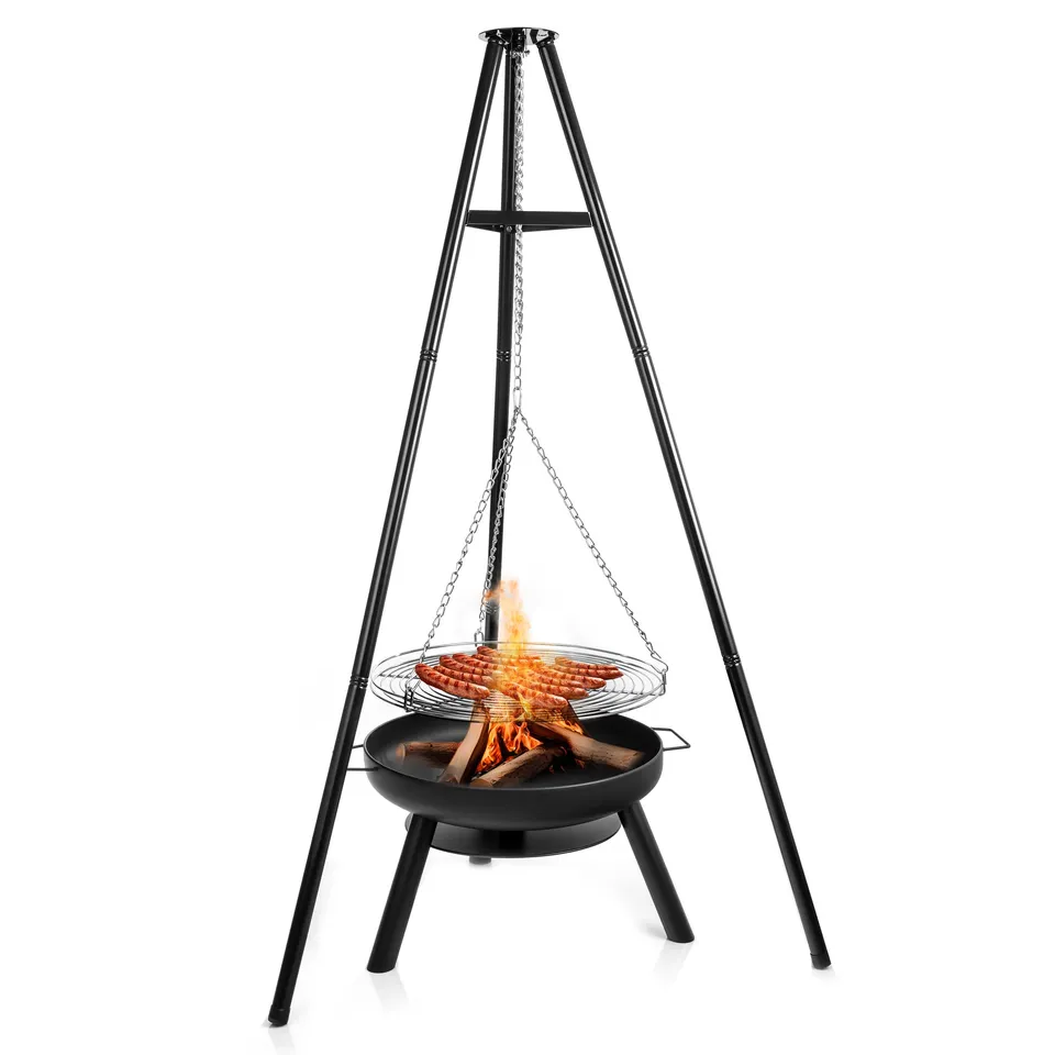 lehmann-schwenkgrill-feuerschale-60-cm-schwarz-mit-grillrost image 1