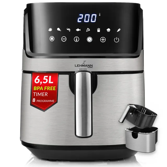 lehmann-hei-luftfritteuse-xl-6-5l-airfryer-8-programme-schwarz image 1