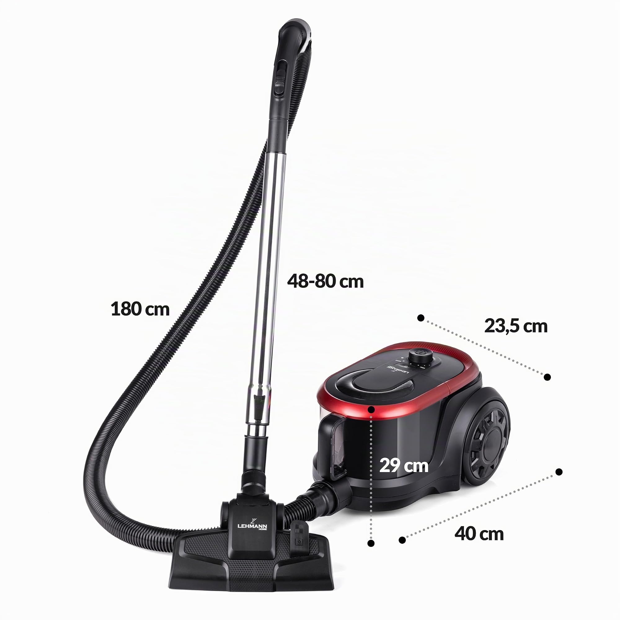 lehmann-zyklon-staubsauger-beutellos-900w-schwarz-rot-hepa image 3