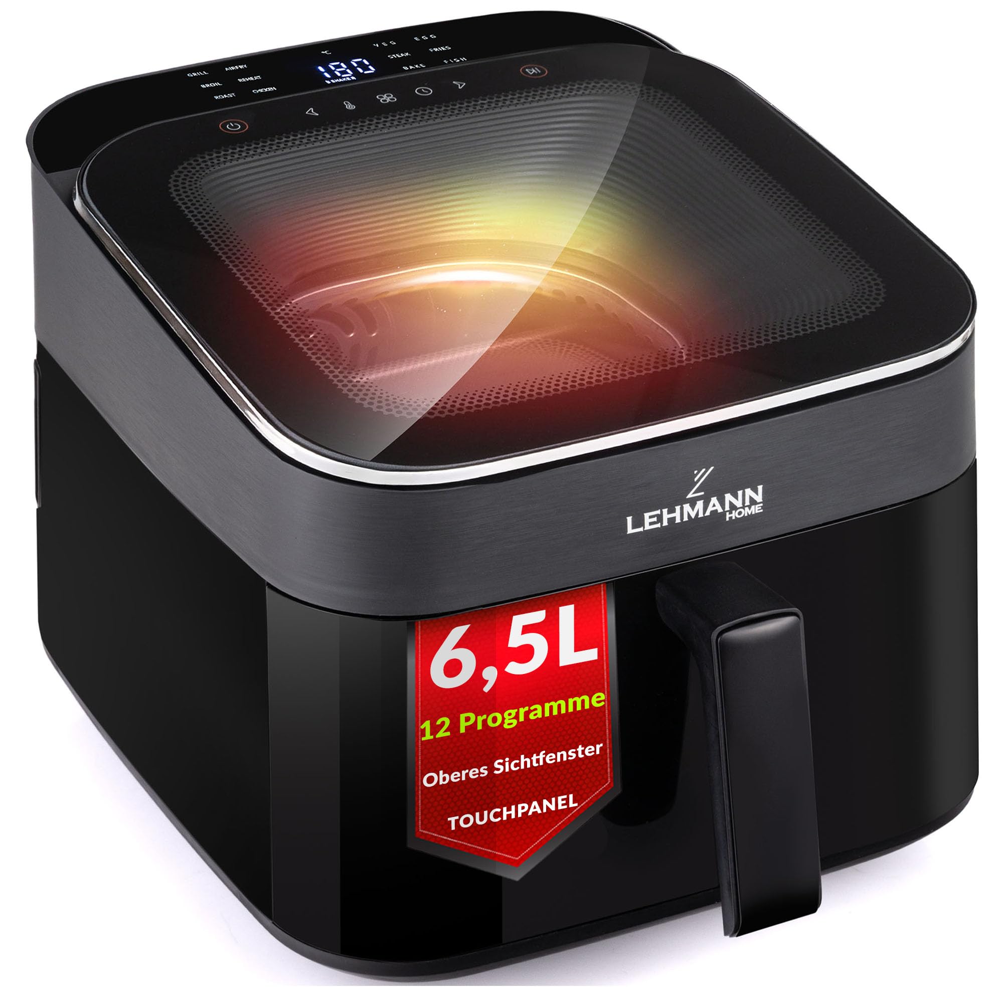 lehmann-xl-hei-luftfritteuse-6-5l-sichtfenster-touch-1700w image 1