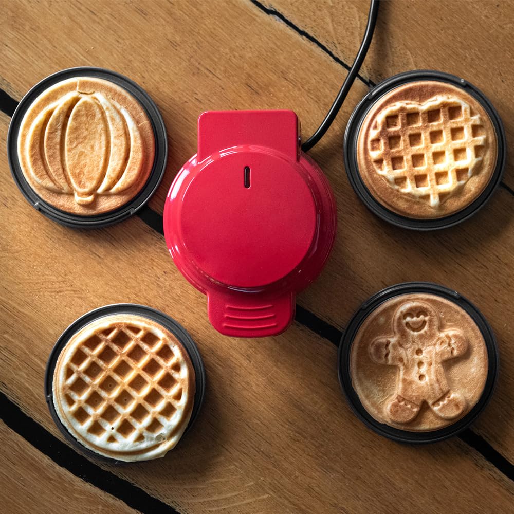 lehmann-gofrownice-mini-waffeleisen-rot-wechselplatten-4in1 image 3