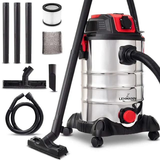 lehmann-industriestaubsauger-30l-nass-trockensauger-mit-steckdose image 1
