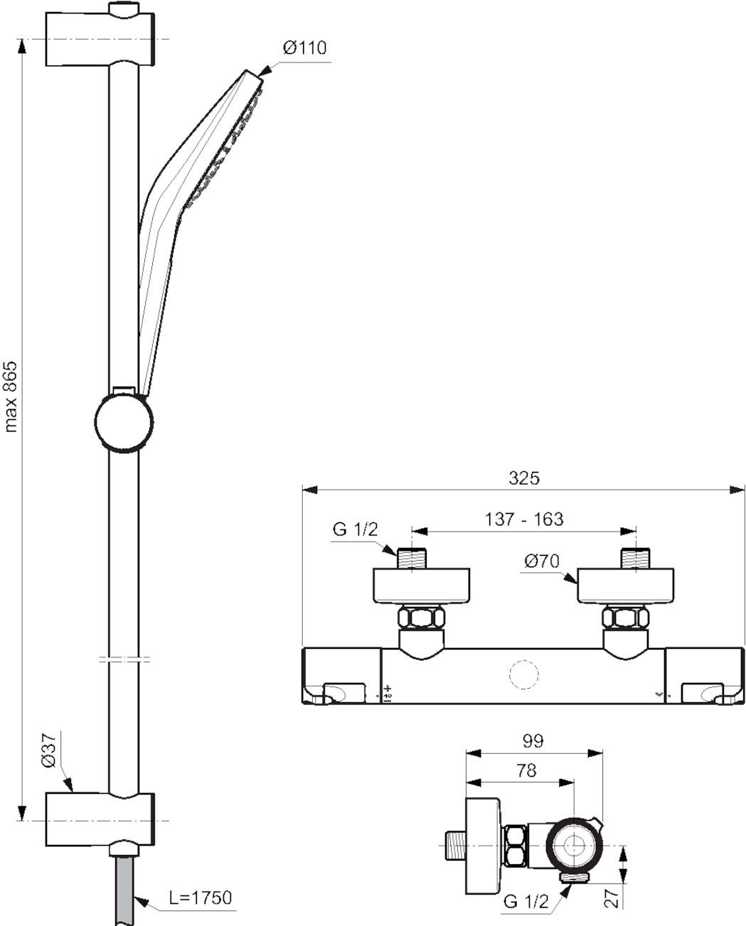 ideal-standard-ceratherm-a7218aa-duschsystem-aufputz-900-mm-thermostat image 7